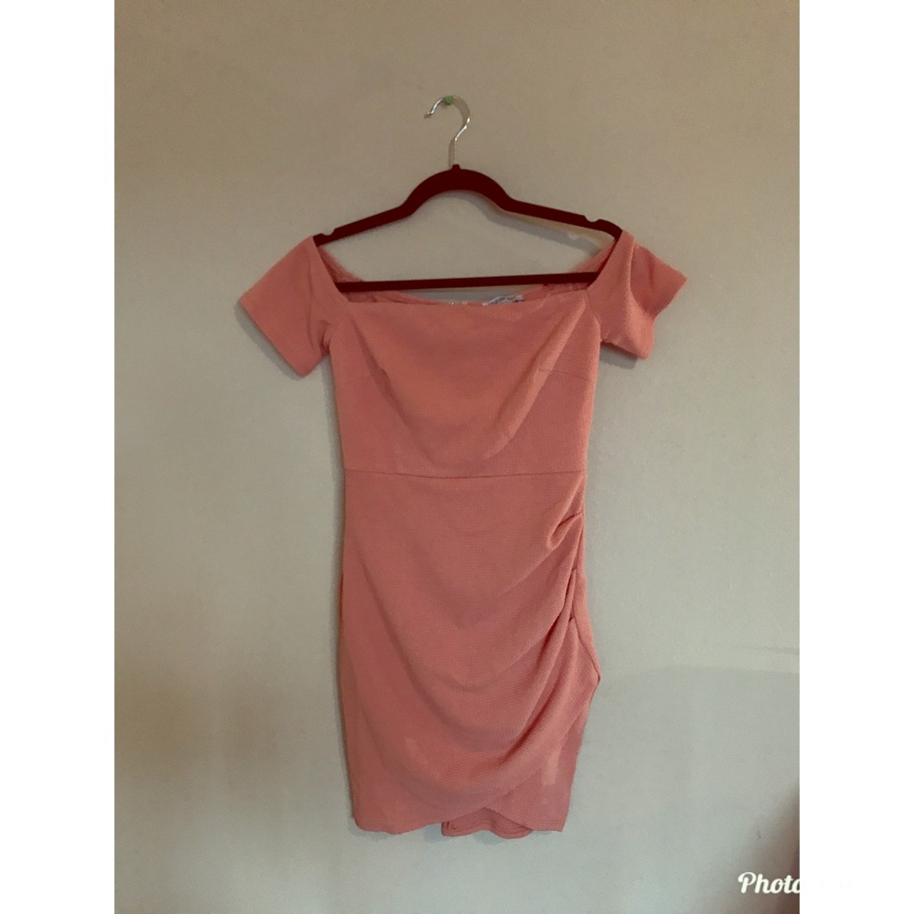 Fashion Nova - Blush Pink Off The Shoulder Dress